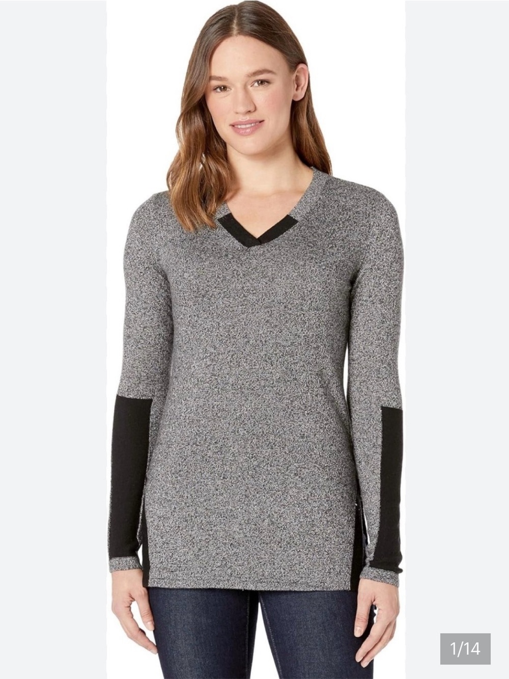 Smartwool Sweater Gray Black Womens S Merino Wool Blend Warm Cozy